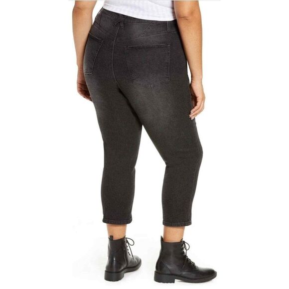 BP. Women's Plus Size High Rise Straight Leg Jeans in Black Wash Size 14 - Picture 2 of 4